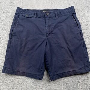 Banana Republic Shorts Mens 33 Blue Lived In 9" Stretch Chino Flat Front Casual
